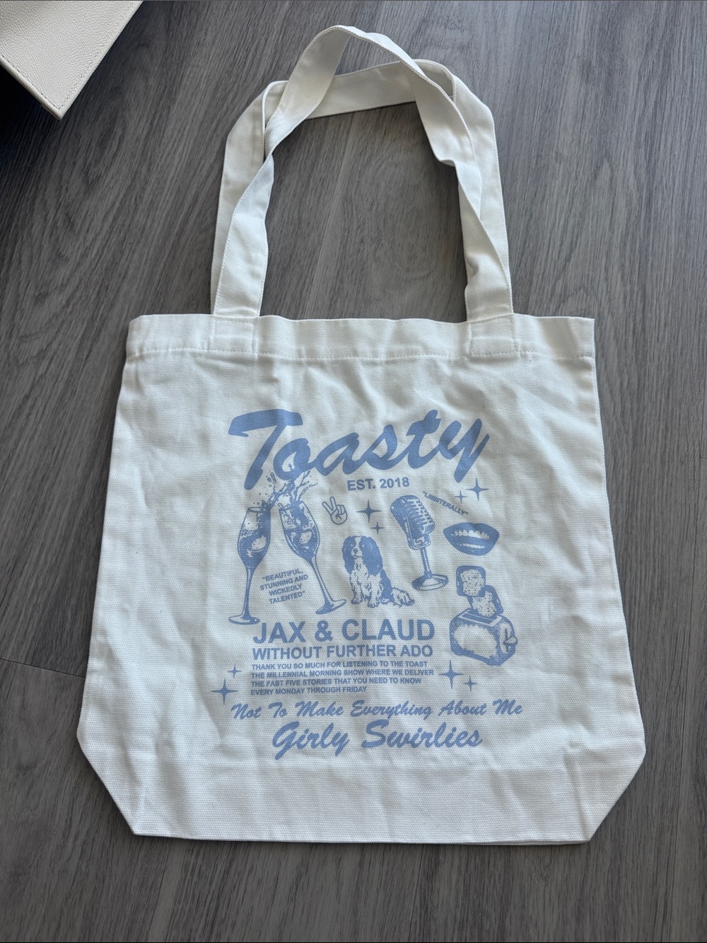 Toasty Canvas Tote Bag in Light purple Print